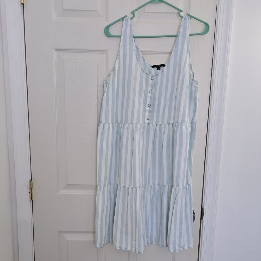 Velvet Heart Aqua and White Striped Top